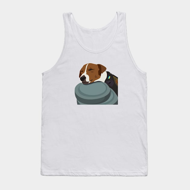 Tired rescue dog PATRON Tank Top by HelenSokolovaDesign